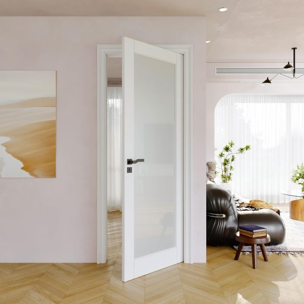 JUJUBON Interior Door Slab Frosted Glass White MDF-7