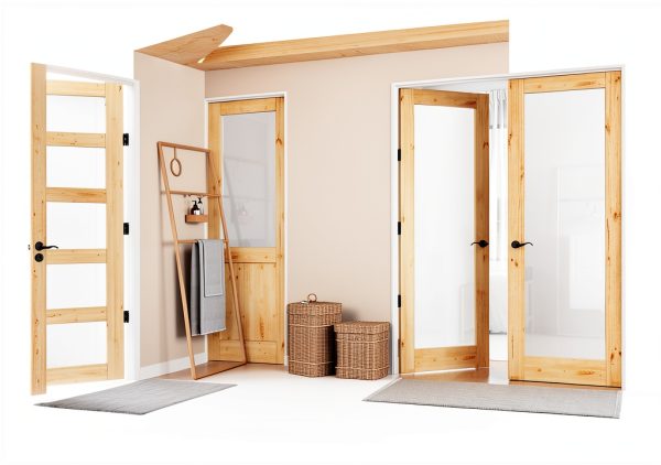 Interior French Door JUJUBON Natural Pine Slab-6