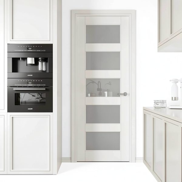 CRUTOP Modern Interior Slab Door MDF Tempered Glass-0