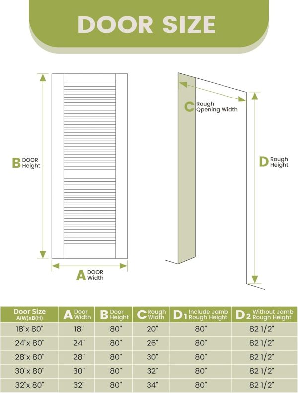 OHTOMO White Louvered Wood Door Modern Interior Slab-2