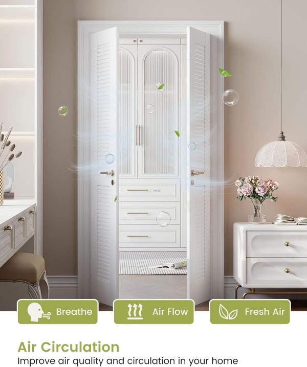 OHTOMO White Louvered Wood Door Modern Interior Slab-3