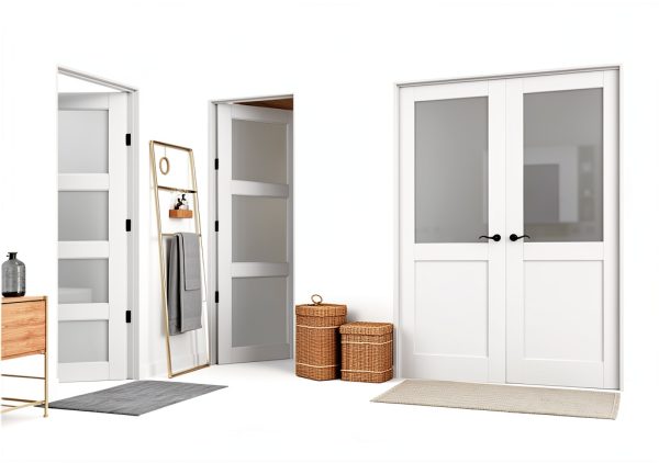 JUJUBON Interior Door Frosted Glass White MDF Slab-6