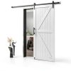 S&Z TOPHAND White Wood Barn Door Interior Slab Door-2