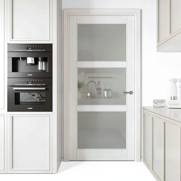 CRUTOP Solid Core MDF Glass Door Modern Interior Slab-0