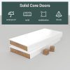 OHTOMO White Wood Modern Interior Slab Door with Glass-6