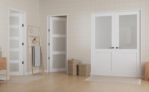 JUJUBON Interior Door Slab Frosted Glass White MDF-6