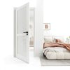 WinkLuck White Wood Modern Louvered Door Solid MDF-8