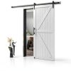 S&Z TOPHAND Barn Door Wood Country Style White Interior-1