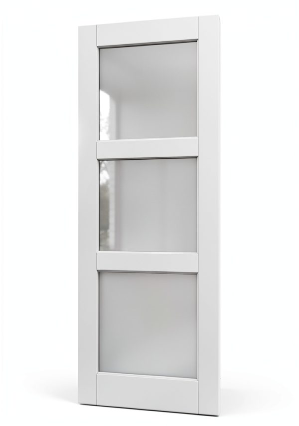 JUJUBON Interior Door Frosted Glass White MDF Slab-1