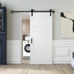 JUBEST Sliding Barn Door 36x84 Primed MDF Space Saving-0