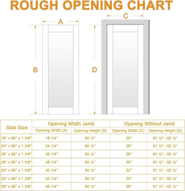 JUJUBON Interior French Door Slab Solid Panel MDF-3