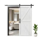 S&Z TOPHAND Barn Door Wood Country Style White Interior-0