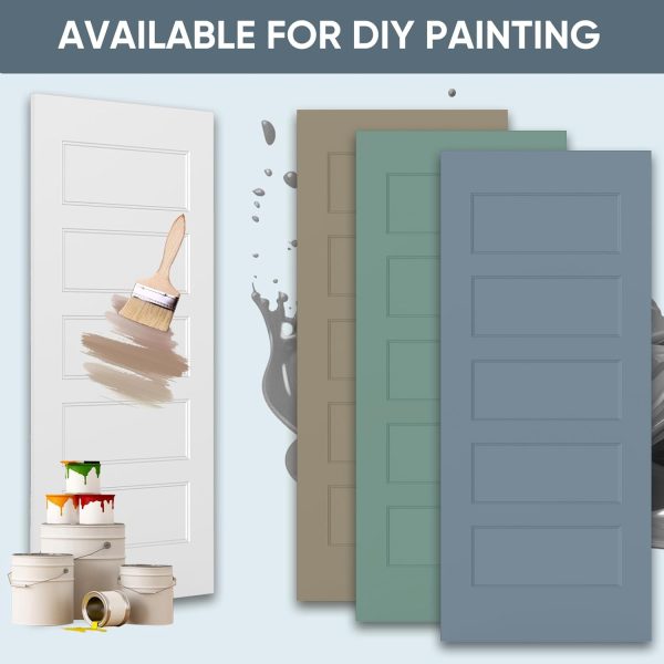 JUBEST Sliding Barn Door 36x84 Primed MDF Space Saving-4