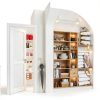 WinkLuck White Wood Modern Louvered Door Solid MDF-3