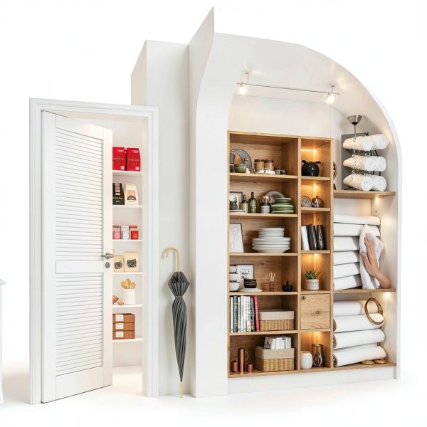 WinkLuck White Wood Modern Louvered Door Solid MDF-3