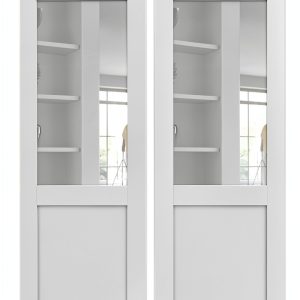 JUJUBON Double Doors Classic Interior Slab Doors Glass MDF-0