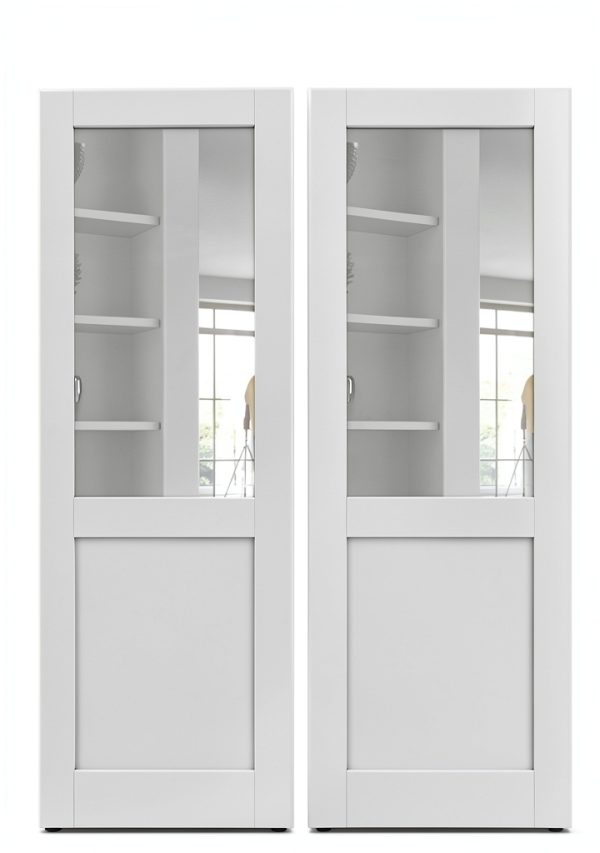 JUJUBON Double Doors Classic Interior Slab Doors Glass MDF-0