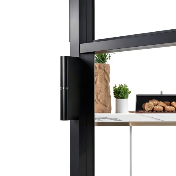vidaXL Black Glass Interior Door Modern Aluminum Frame-5