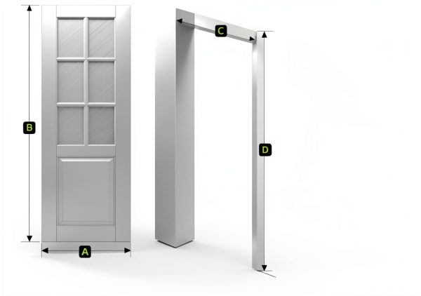 ProKitty White Wood Glass Interior Door Modern Style-1