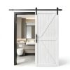 S&Z TOPHAND White Wood Barn Door Interior Slab Door-1