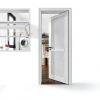 WinkLuck White Wood Modern Louvered Door Solid MDF-4
