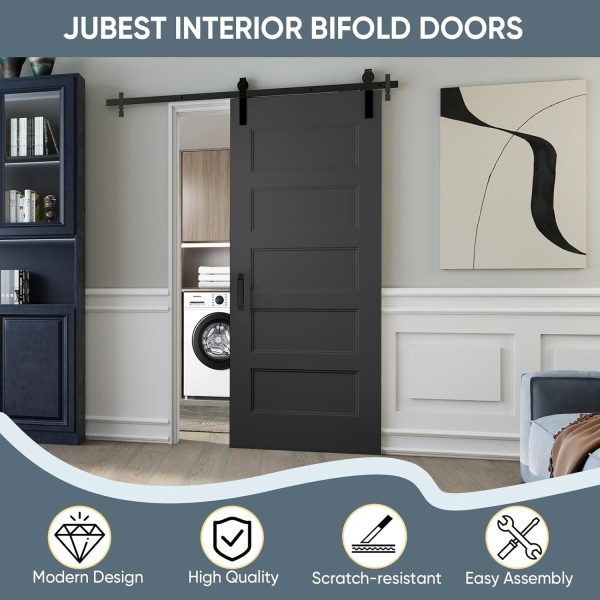 JUBEST Sliding Barn Door 36x84 Primed MDF Space Saving-1