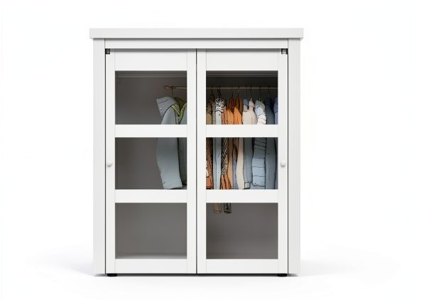 COSHOMER Sliding Closet Door MDF Frosted Glass Space Saving-2