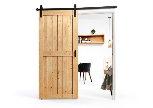 ROYMELO Wood Barn Door Rustic Style Solid Spruce 36x80-1