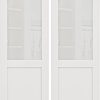 JUJUBON Double Doors Interior Slab Doors Tempered Glass MDF-0