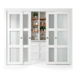 COSHOMER Sliding Closet Door MDF Frosted Glass Space Saving-0