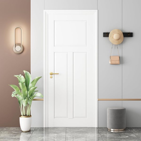 ProKitty White Solid Wood Modern Interior Slab Door-8