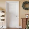 OHTOMO White Louvered Wood Door Modern Interior Slab-0