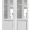 JUJUBON Double Doors Interior Slab Doors Glass MDF-0