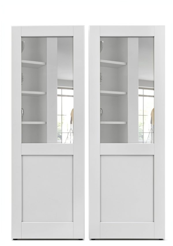 JUJUBON Double Doors Interior Slab Doors Glass MDF-0