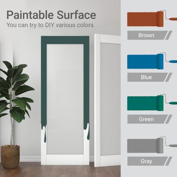 OHTOMO White Wood Modern Interior Slab Door with Glass-4