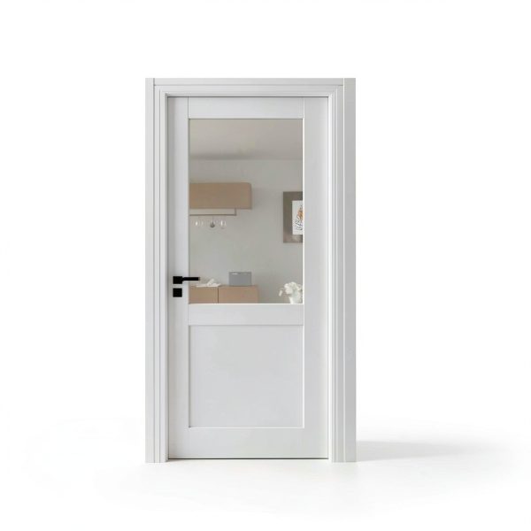 JUJUBON Interior French Door Slab Tempered Glass MDF-0
