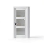 JUJUBON Interior Door Frosted Glass White MDF Slab-0