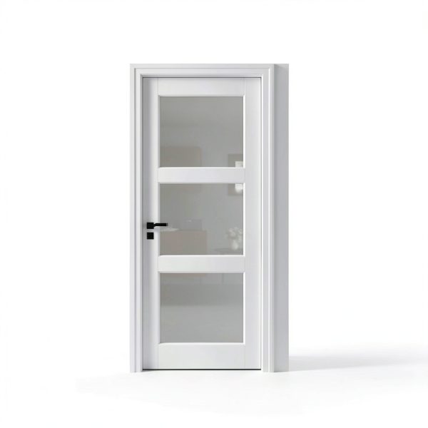 JUJUBON Interior Door Frosted Glass White MDF Slab-0