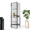 vidaXL Black Glass Interior Door Modern Aluminum Frame-1