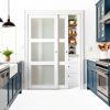 COSHOMER Sliding Closet Door MDF Frosted Glass Space Saving-3