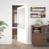 OHTOMO White Primed Frosted Glass Door Solid Core Wood-0