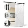 S&Z TOPHAND Barn Door Wood Country Style White Interior-2
