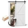 S&Z TOPHAND White Wood Barn Door Interior Slab Door-4