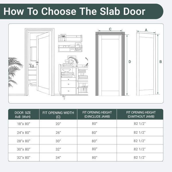 OHTOMO White Wood Modern Interior Slab Door with Glass-1