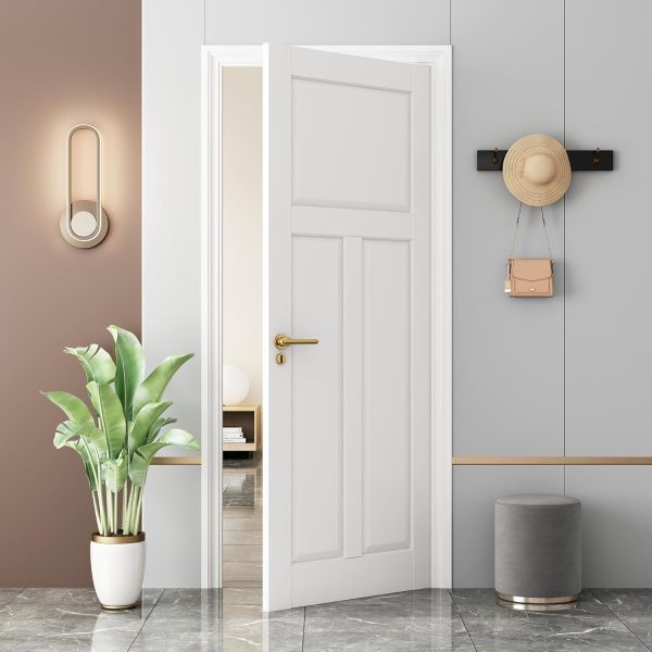 ProKitty White Solid Wood Modern Interior Slab Door-7
