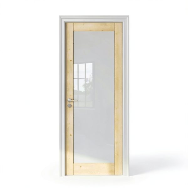 Interior French Door JUJUBON Natural Pine Slab-0