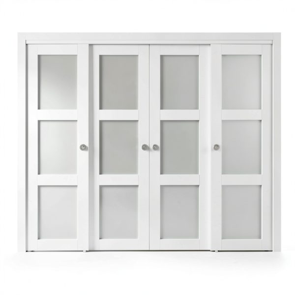 COSHOMER Sliding Closet Door MDF Frosted Glass Space Saving-1