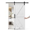 S&Z TOPHAND White Wood Barn Door Interior Slab Door-3