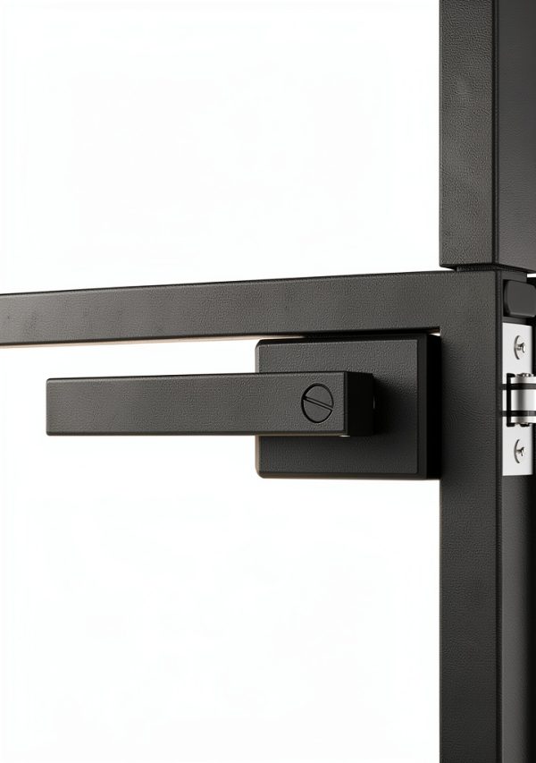 vidaXL Black Glass Interior Door Modern Aluminum Frame-6