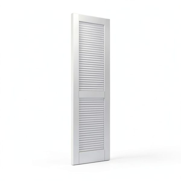WinkLuck White Wood Modern Louvered Door Solid MDF-1